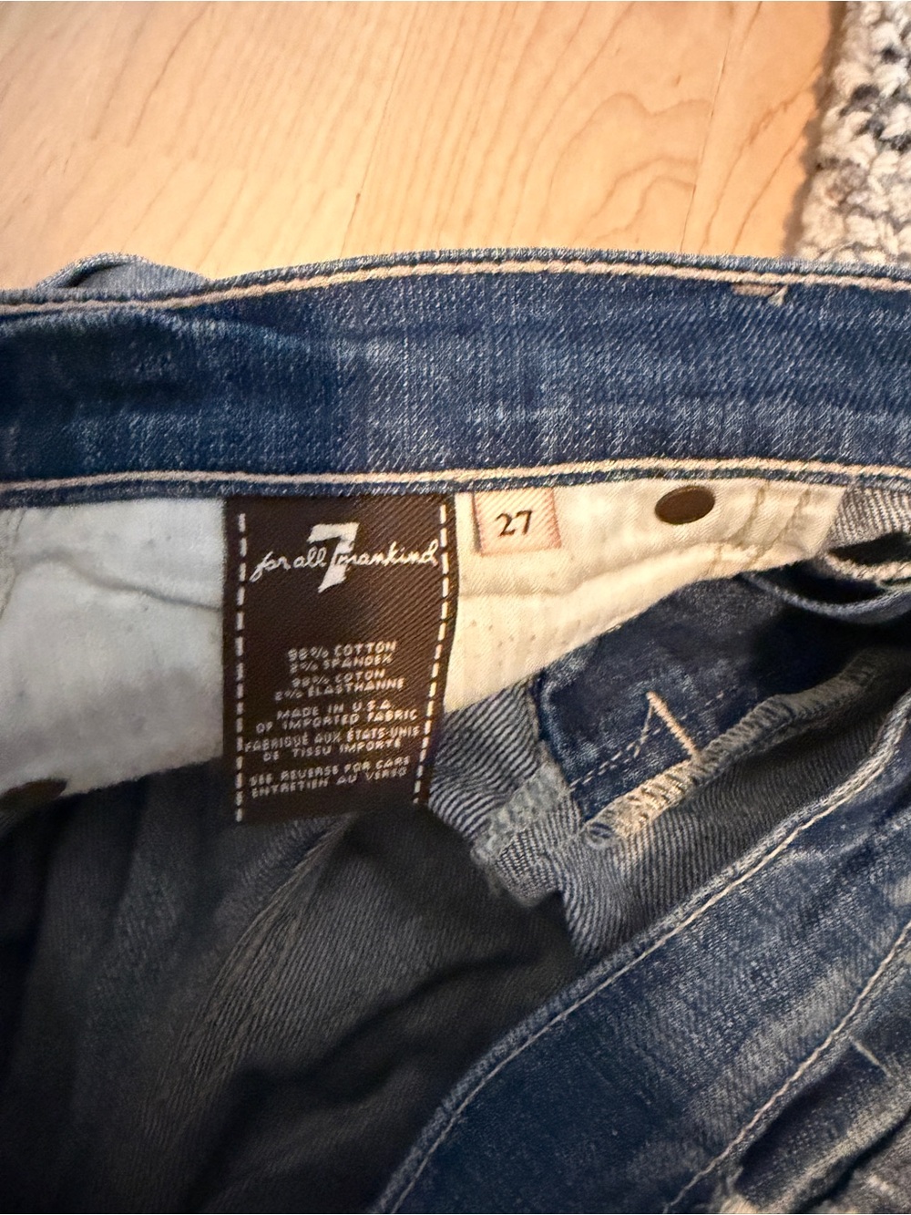 7 For All Mankind Mid Blue Denim Jeans